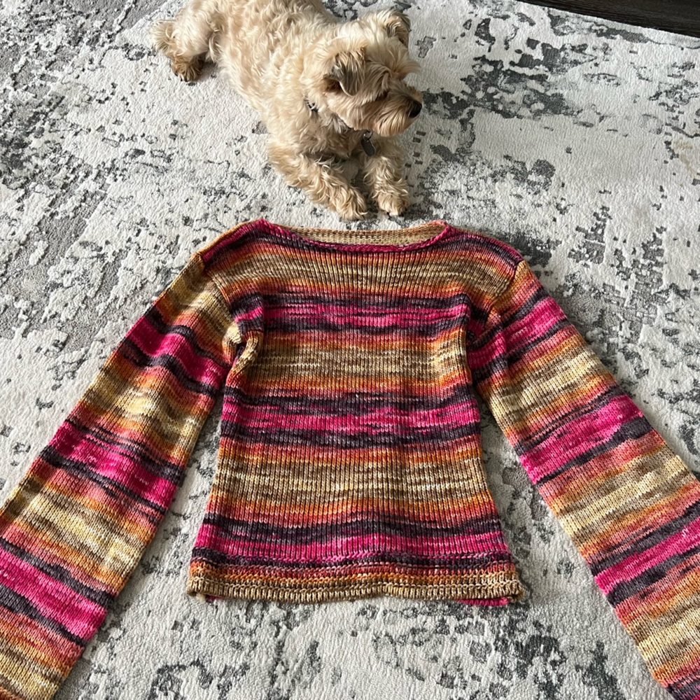 Womens flared long sleeve cropped sweater